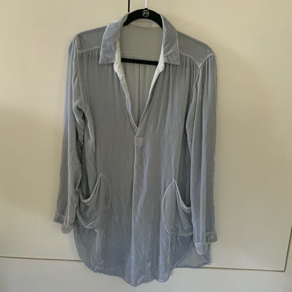 CP Shades Teton Silk Blend Velvet Pocket Tunic